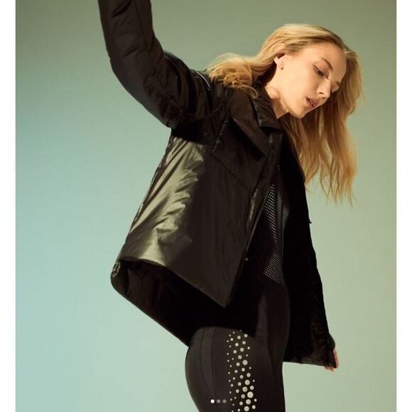 NIB Luxton Women's Teatherless Bomber Jacket Black 890 Black S P - Picture 2 of 16